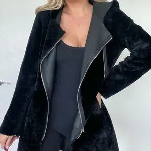 Sandro Bala Reversible Real Lamb Shearling Coat